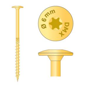 Vis bois renforcé 6X80mm CS 0608 Domax T30/ 200pièces