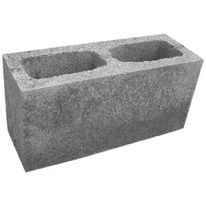BLOC BETON 39X09X19CM CREUX BENOR 12/1,9 / PIECE 11,3 kg