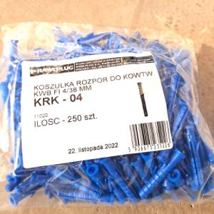 Cheville plastique KRK - 04 4/38mm/ 250pièces