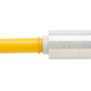Film étirable 10cm x 120mètres avec manche jaune/ Rouleau 0.25kg