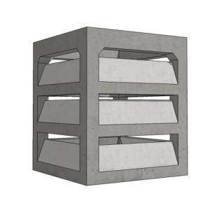 Ventilor-tira-trek béton 38x38cm composé de 4 éléments